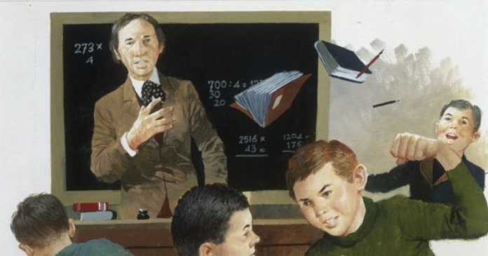 The supply teacher, from Heart, by Edmondo De Amicis, drawing
