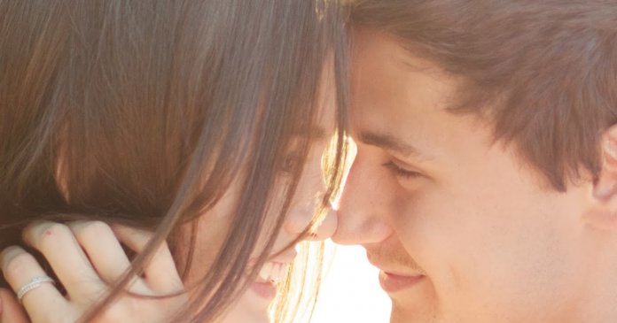 beautiful young couple in the sunlight
