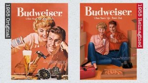 resilienciamag.com - Budweiser recria anúncios dos anos 1950 para mostrar que em 2019 as coisas mudaram