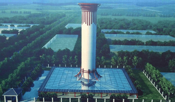 A China construiu o purificador de ar mais alto do mundo. Torre de 100 metros limpa 10 km de poluição do universo.