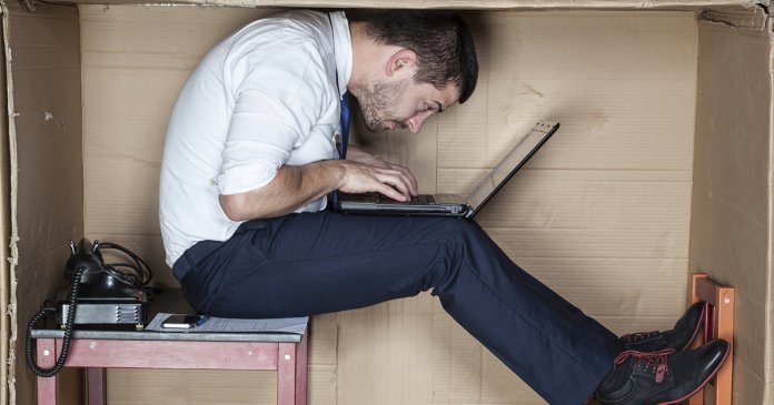 businessman in a strange position