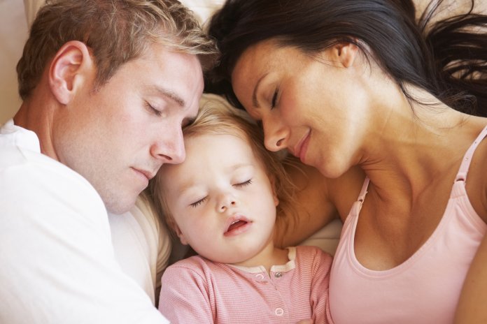 Family Relaxing In Bed