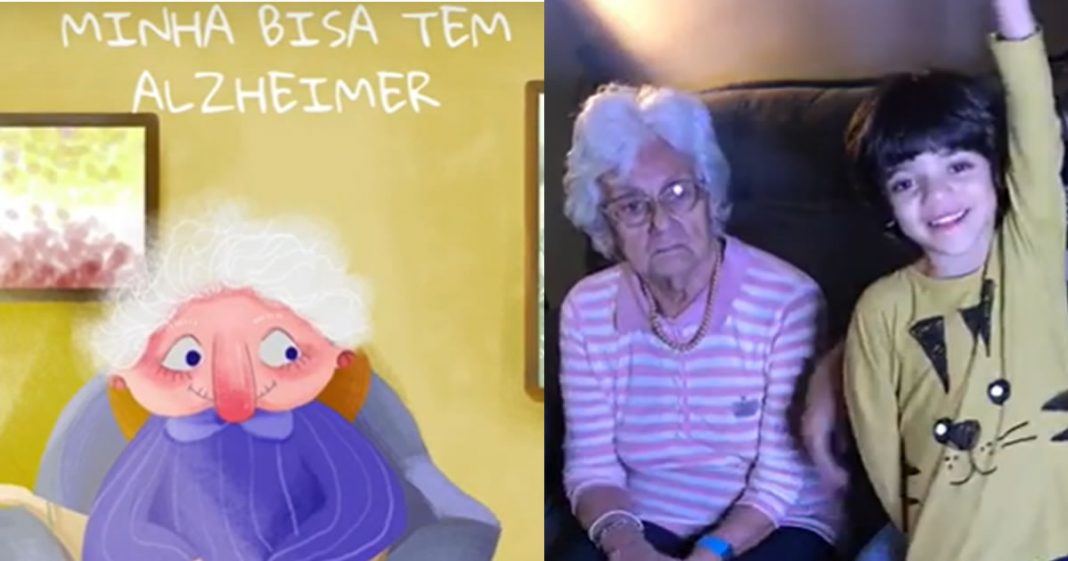 Neto com autismo e bisavó com Alzheimer se divertem juntos e viram livro