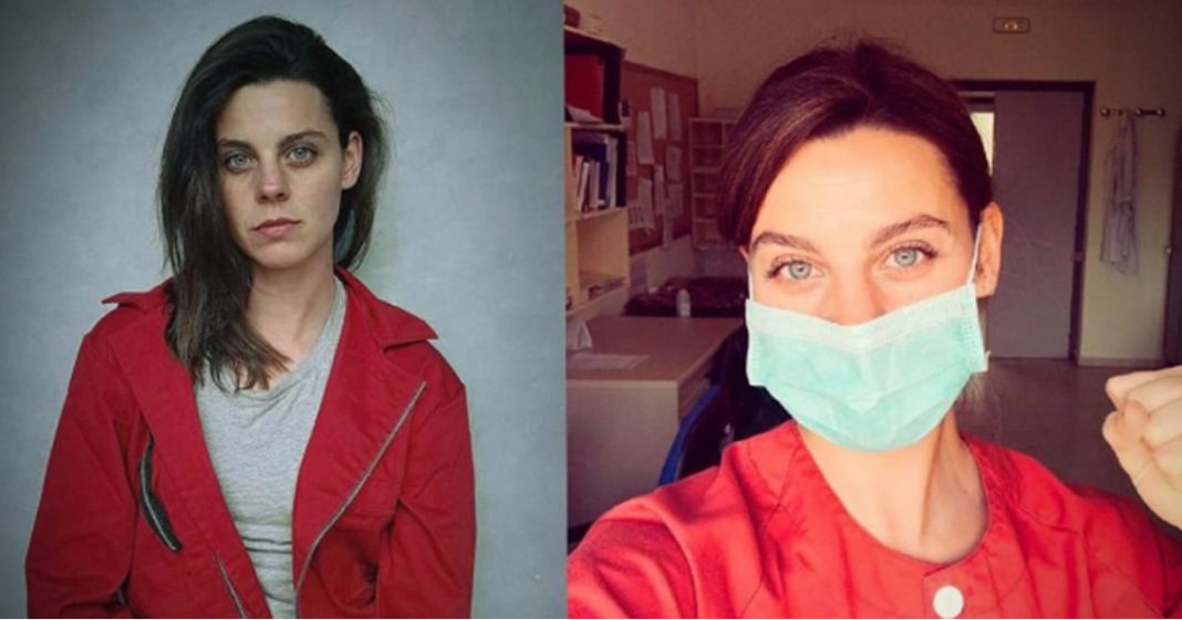 Atriz de ‘La casa de papel’ se torna enfermeira para combater o coronavírus