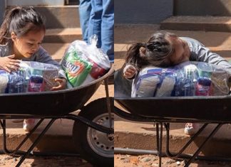 A felicidade da menina ao receber uma cesta básica é de cortar o coração!