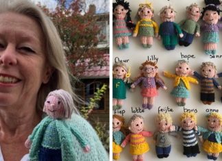 Professora sente tanto a falta dos seus alunos que tricotou bonecos minúsculos de todas as 23 crianças