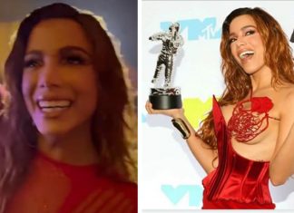 Anitta faz história e veste vermelho para receber o prêmio do VMN