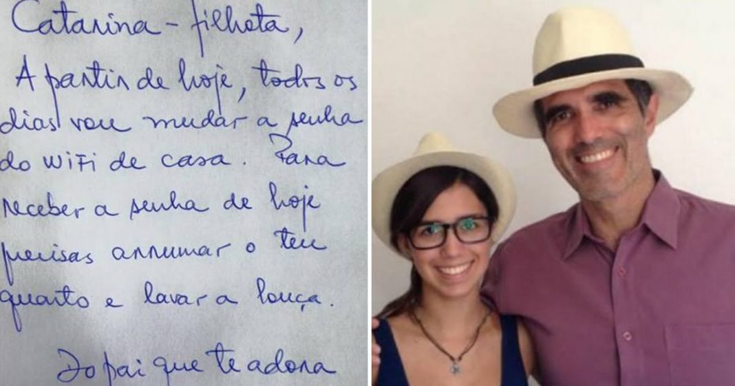 Pai muda a senha do Wi-Fi todos os dias e só libera depois que a filha faz suas tarefas