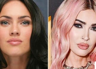 Megan Fox mostra novos lábios no Super Bowl e críticos a comparam com uma ’boneca inflável ucraniana’.