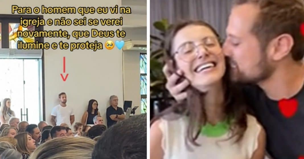 Jovem posta vídeo abençoando um desconhecido na Igreja, vídeo viraliza e “date” acontece!