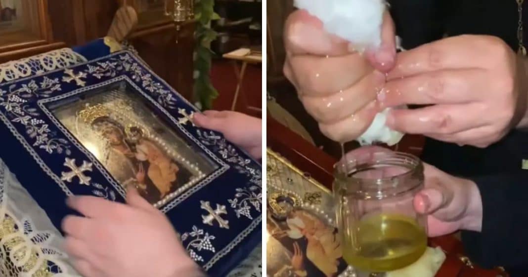 Quadro de Jesus comprado por US$ 20 começa a “chorar” substância misteriosa — e fiéis acreditam que cura doenças