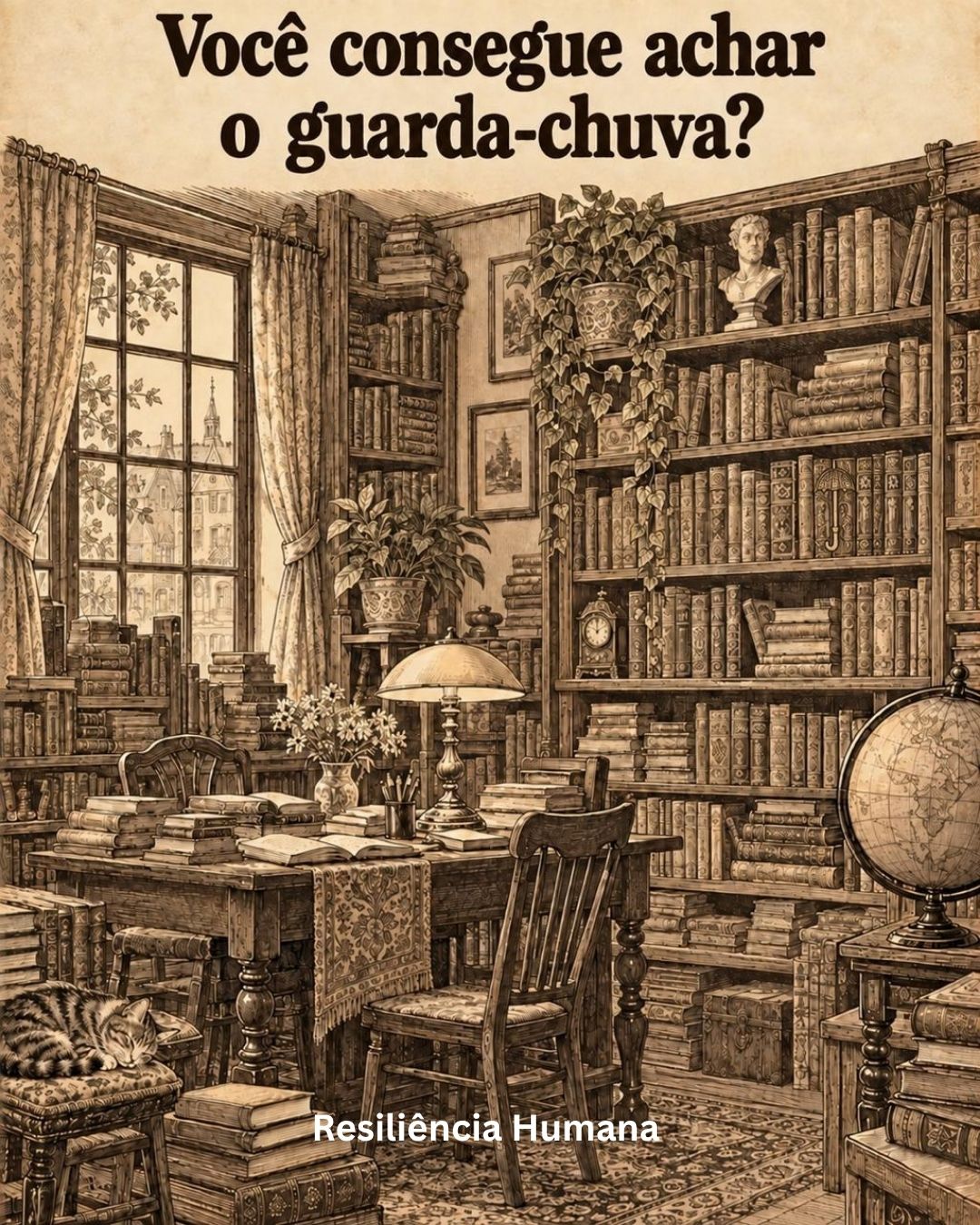 resilienciamag.com - Desafio visual: voc&ecirc; consegue encontrar o guarda-chuva escondido nesta livraria antes de ver a resposta?