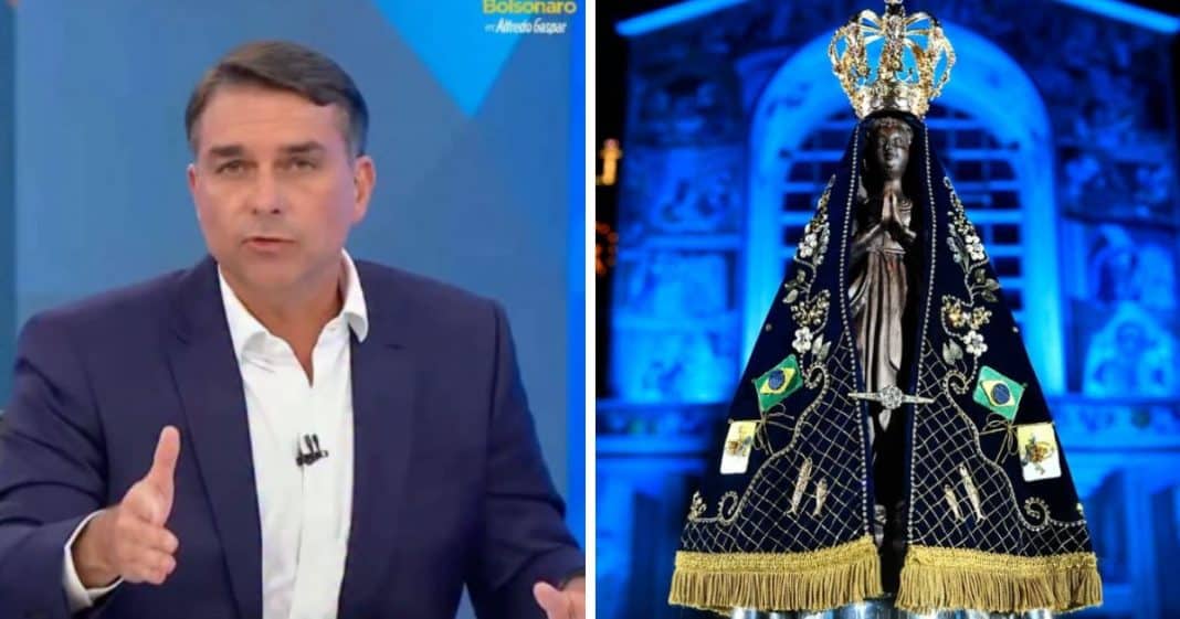 Boato sobre Flávio Bolsonaro e Nossa Senhora Aparecida viraliza — mas a história real é bem diferente do que circulou