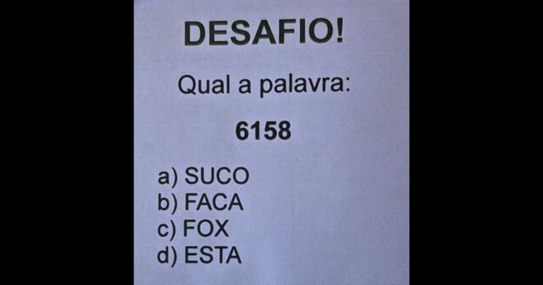 Desafio rápido: que palavra está escondida no número 6158? Muita gente trava nesse teste de raciocínio